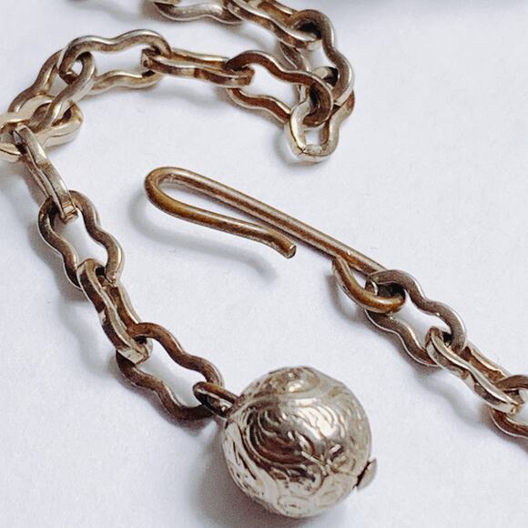 Vintage Mid Century Gold Tone Necklace Brown Cabochons Prong Set Rhinestones - Picture 7 of 16